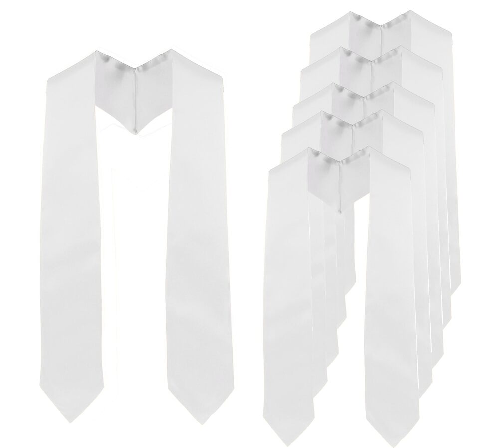 8881 6 Pieces Unisex Graduation Stole Blank Graduation Sash Plain Grad